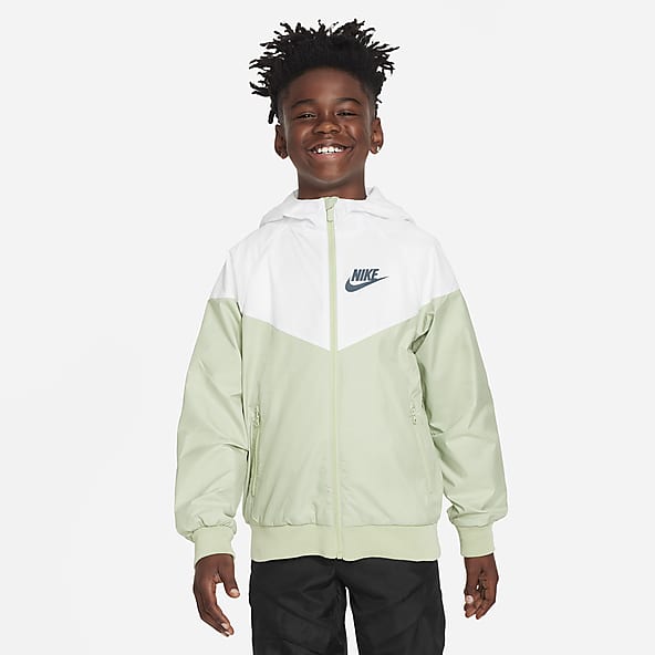 Boys Big Kids XS XL Green Windrunner. Nike